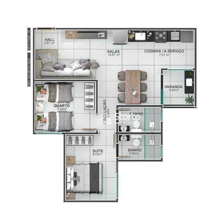 Apartamento à venda com 2 quartos, 67m² - Foto 21