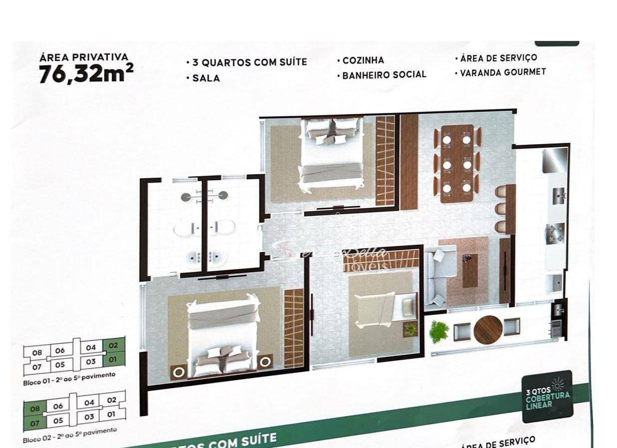 Apartamento à venda com 3 quartos, 76m² - Foto 9