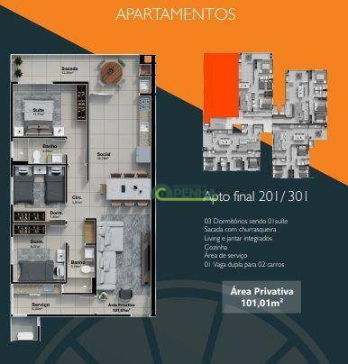 Apartamento à venda com 3 quartos, 101m² - Foto 5