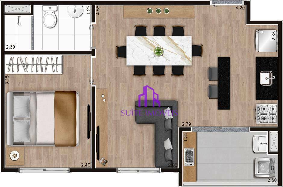 Apartamento à venda com 2 quartos, 37m² - Foto 7