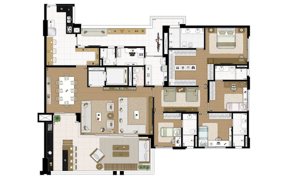 Apartamento à venda com 4 quartos, 283m² - Foto 2