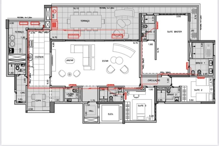 Apartamento à venda com 3 quartos, 245m² - Foto 3