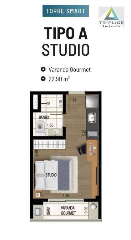 Kitnet e Studio à venda com 1 quarto, 22m² - Foto 2