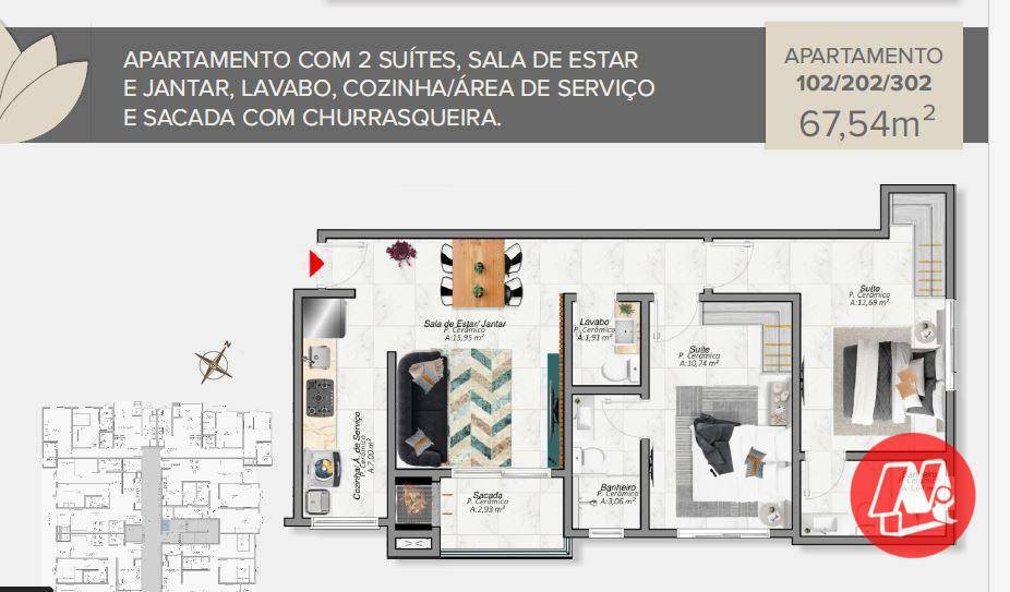 Apartamento à venda com 1 quarto, 35m² - Foto 12