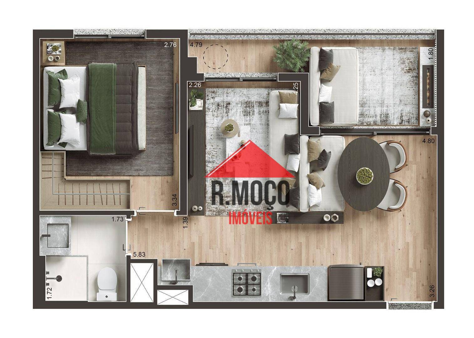 Apartamento à venda com 1 quarto, 30m² - Foto 6