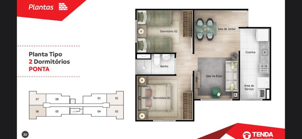 Apartamento à venda com 2 quartos, 40m² - Foto 8