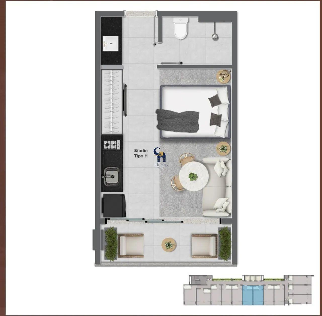 Apartamento à venda com 1 quarto, 27m² - Foto 23