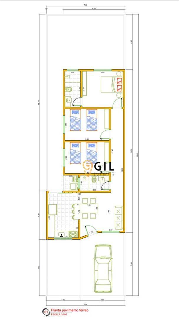 Casa à venda com 3 quartos, 88m² - Foto 1