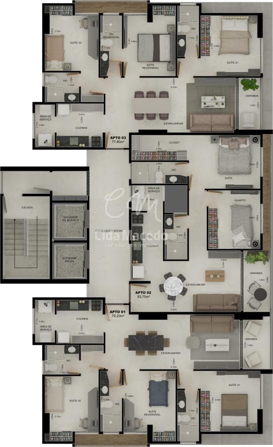 Apartamento à venda com 3 quartos, 79m² - Foto 23