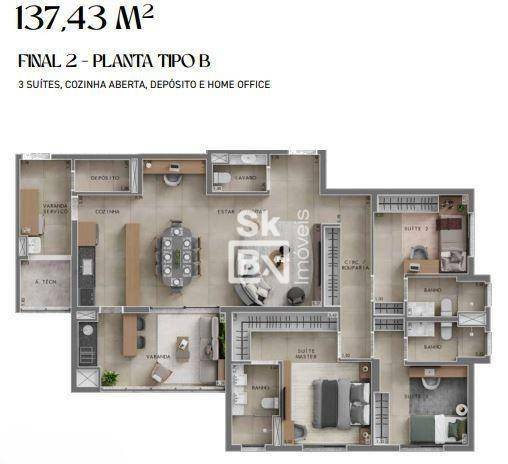 Apartamento à venda com 3 quartos, 137m² - Foto 6