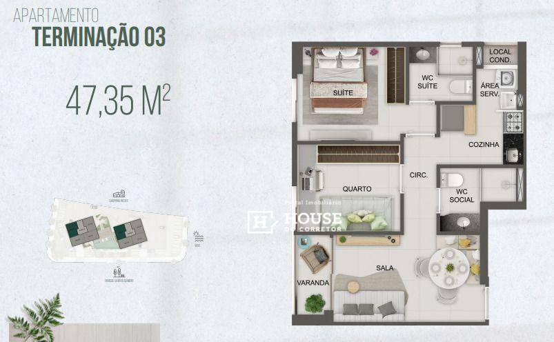 Apartamento, 2 quartos, 47 m² - Foto 4