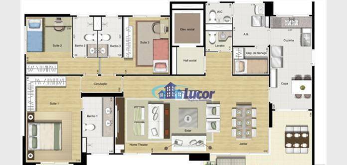 Apartamento à venda com 3 quartos, 162m² - Foto 9