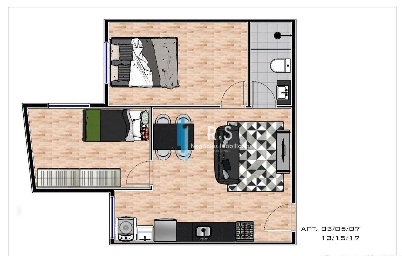 Apartamento à venda com 2 quartos, 43m² - Foto 3