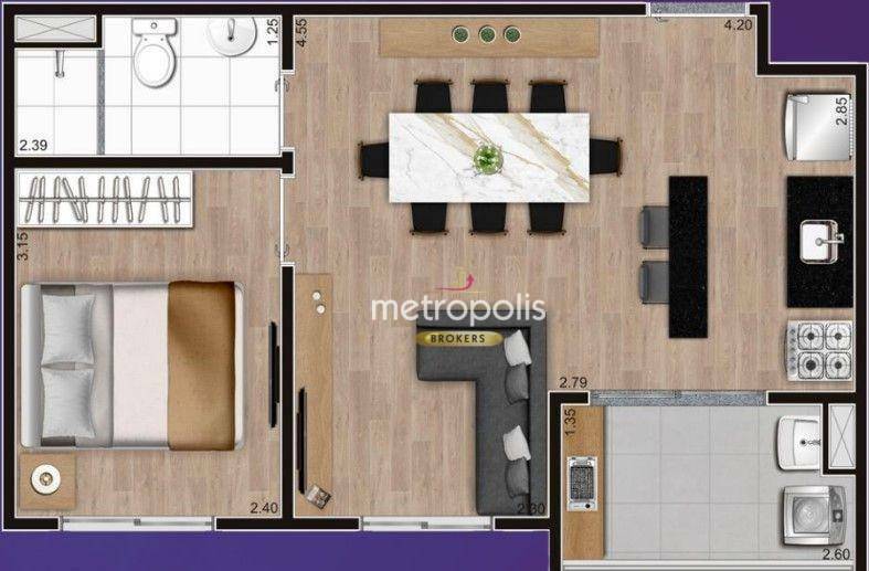 Apartamento à venda com 2 quartos, 38m² - Foto 2