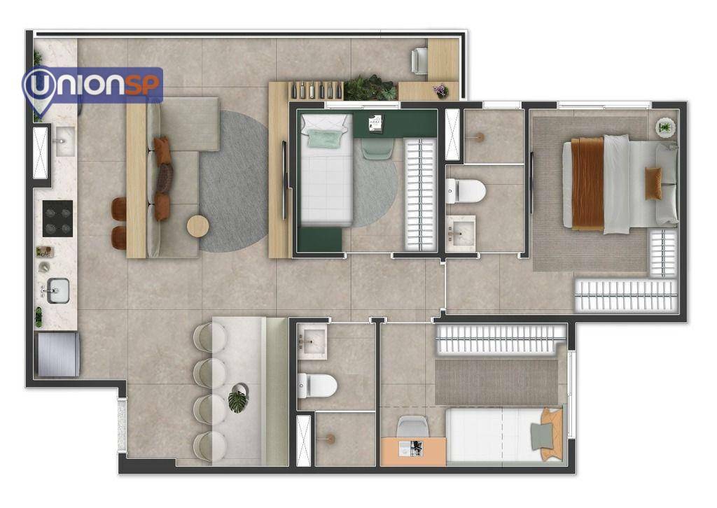 Apartamento à venda com 2 quartos, 44m² - Foto 4