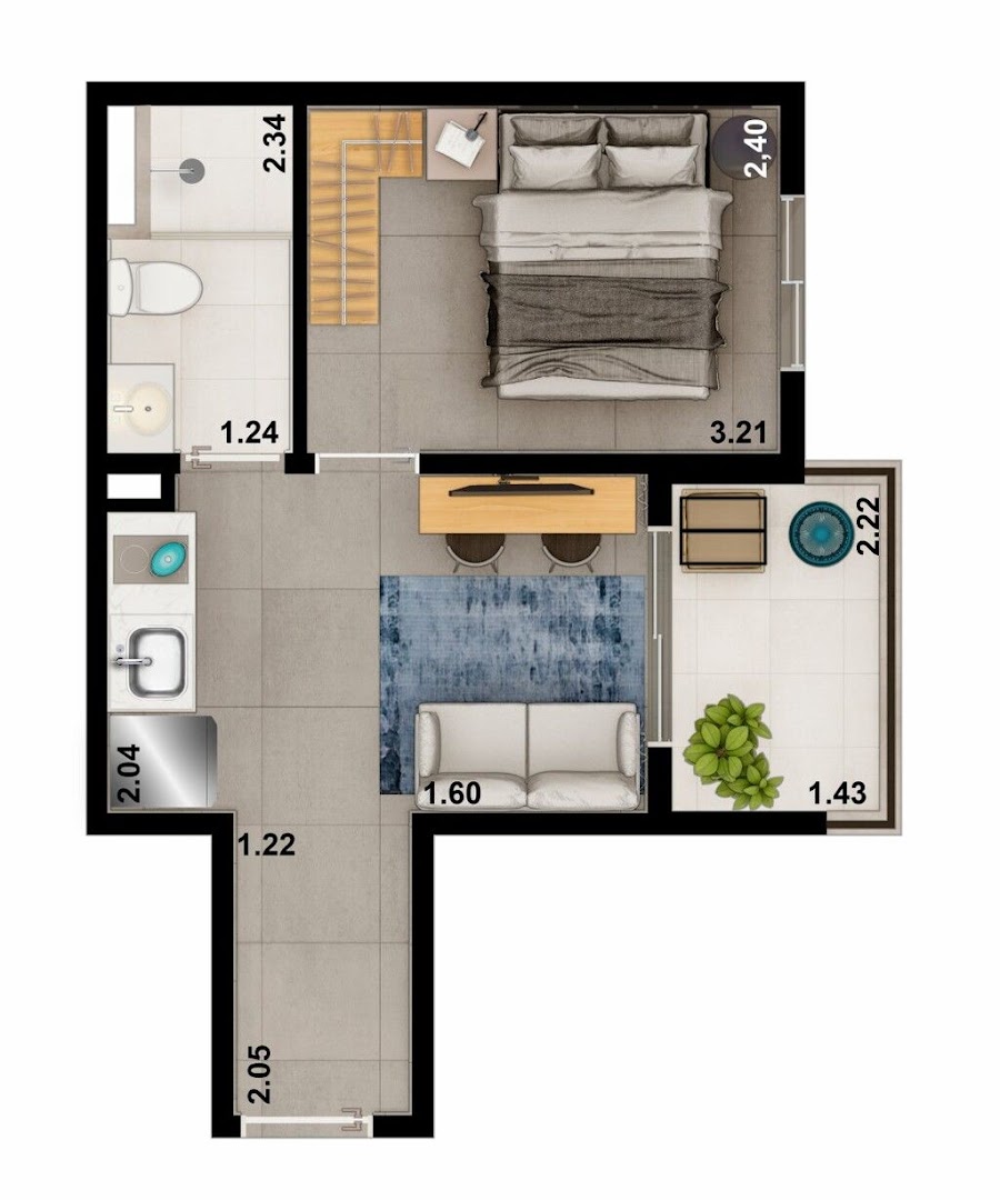 Apartamento à venda com 1 quarto, 27m² - Foto 9