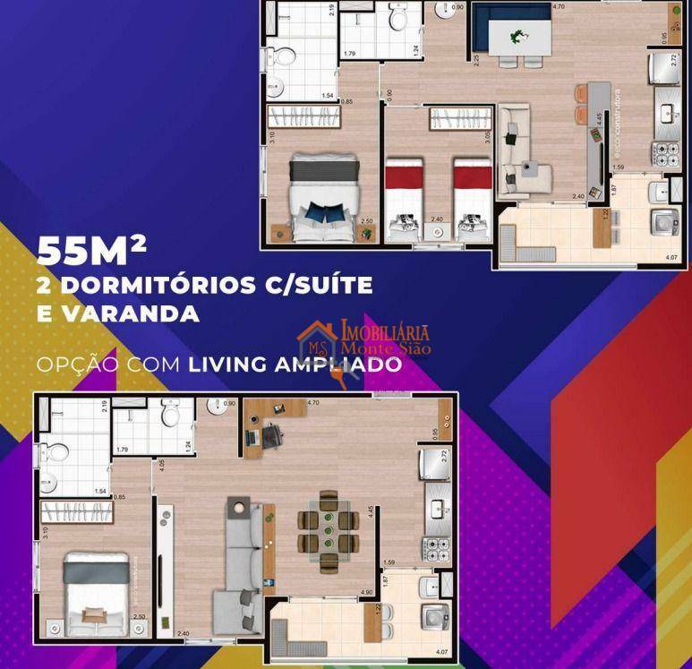 Apartamento à venda com 2 quartos, 55m² - Foto 3