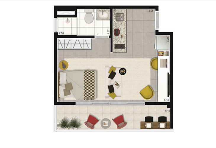 Apartamento à venda com 1 quarto, 34m² - Foto 7