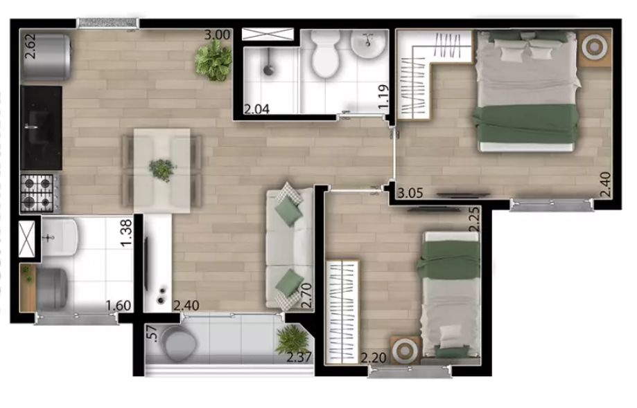 Apartamento à venda com 2 quartos, 37m² - Foto 2