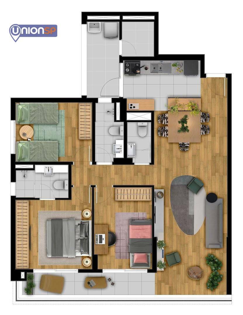 Apartamento à venda com 3 quartos, 130m² - Foto 2