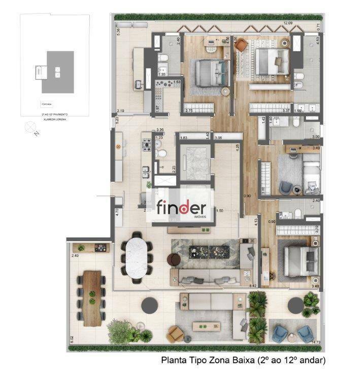 Apartamento à venda com 4 quartos, 263m² - Foto 58