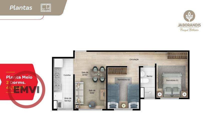 Apartamento à venda com 2 quartos, 44m² - Foto 9