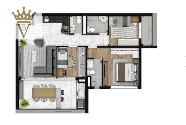 Apartamento à venda com 3 quartos, 87m² - Foto 3