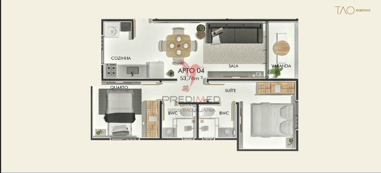 Apartamento à venda com 1 quarto, 36m² - Foto 4