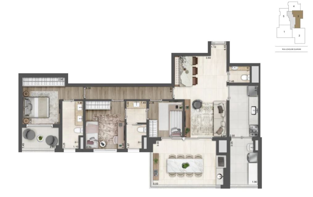 Apartamento à venda com 3 quartos, 110m² - Foto 2