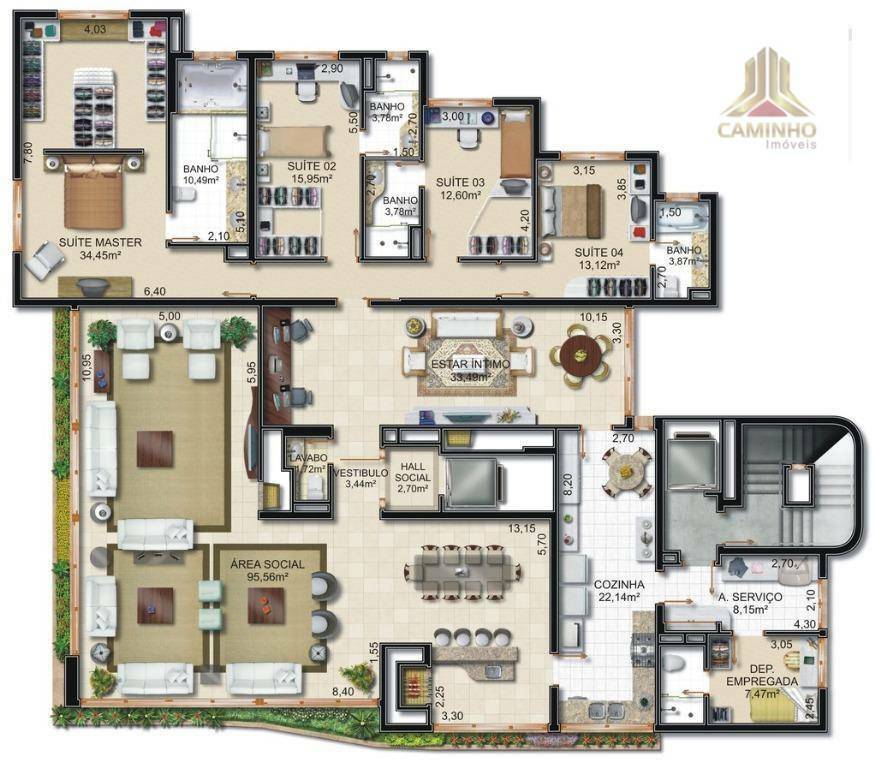 Apartamento à venda com 4 quartos, 336m² - Foto 4