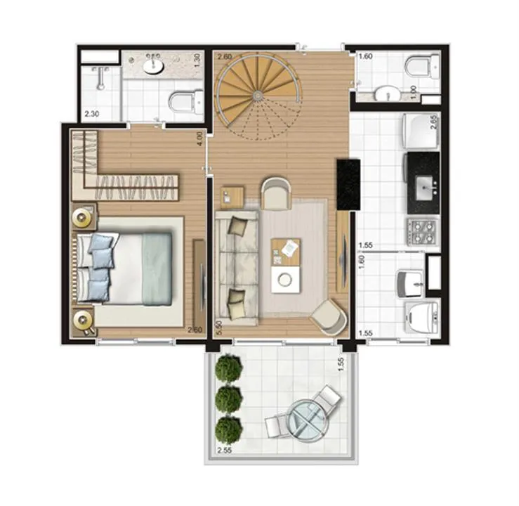 Apartamento à venda com 1 quarto, 96m² - Foto 3