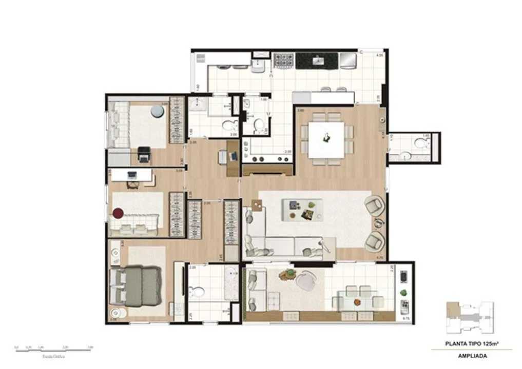 Apartamento à venda com 3 quartos, 190m² - Foto 7