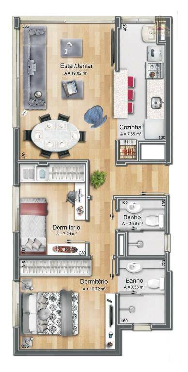 Apartamento à venda com 2 quartos, 63m² - Foto 11