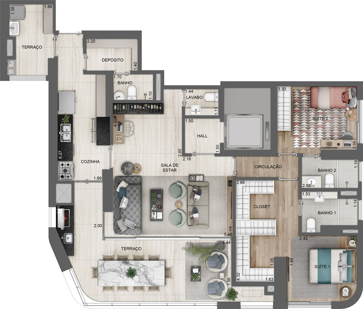 Apartamento à venda com 3 quartos, 134m² - Foto 7