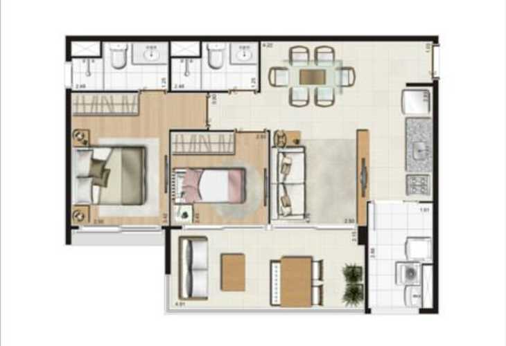 Apartamento à venda com 2 quartos, 64m² - Foto 7