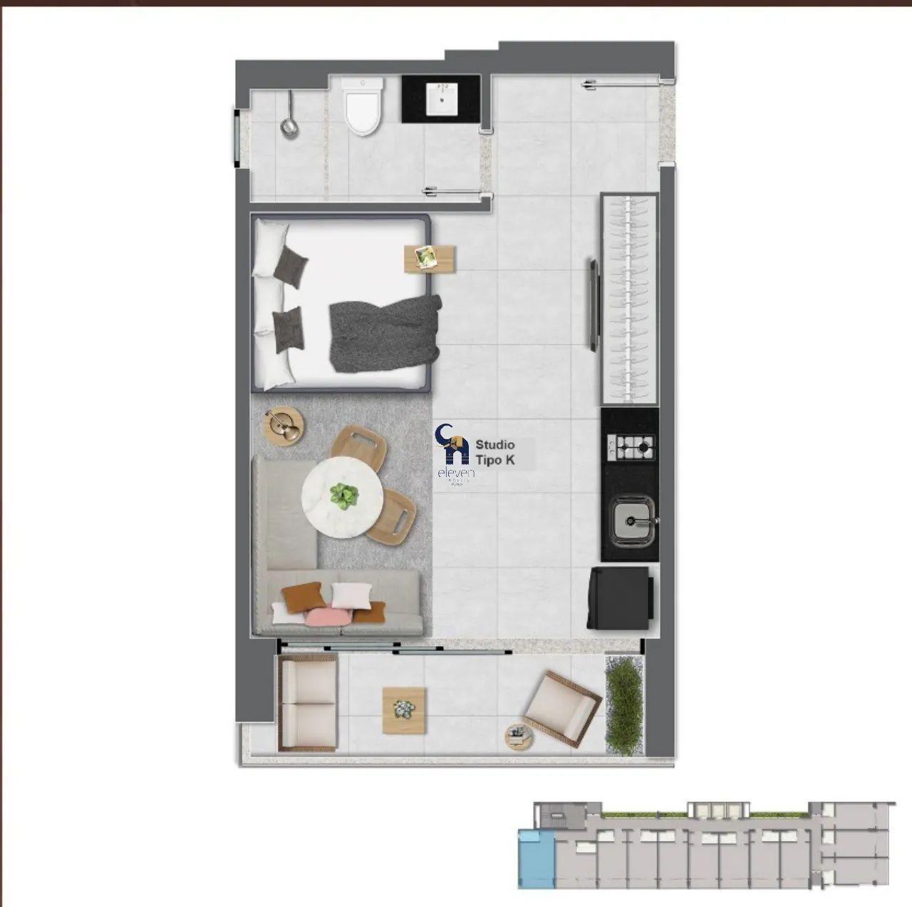 Apartamento à venda com 1 quarto, 27m² - Foto 10