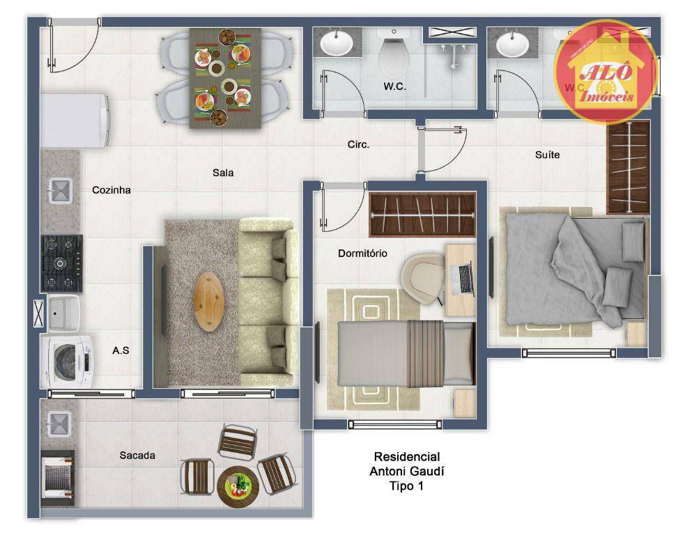 Apartamento à venda com 2 quartos, 57m² - Foto 8