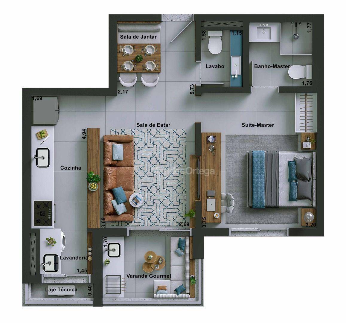 Apartamento à venda com 1 quarto, 55m² - Foto 8