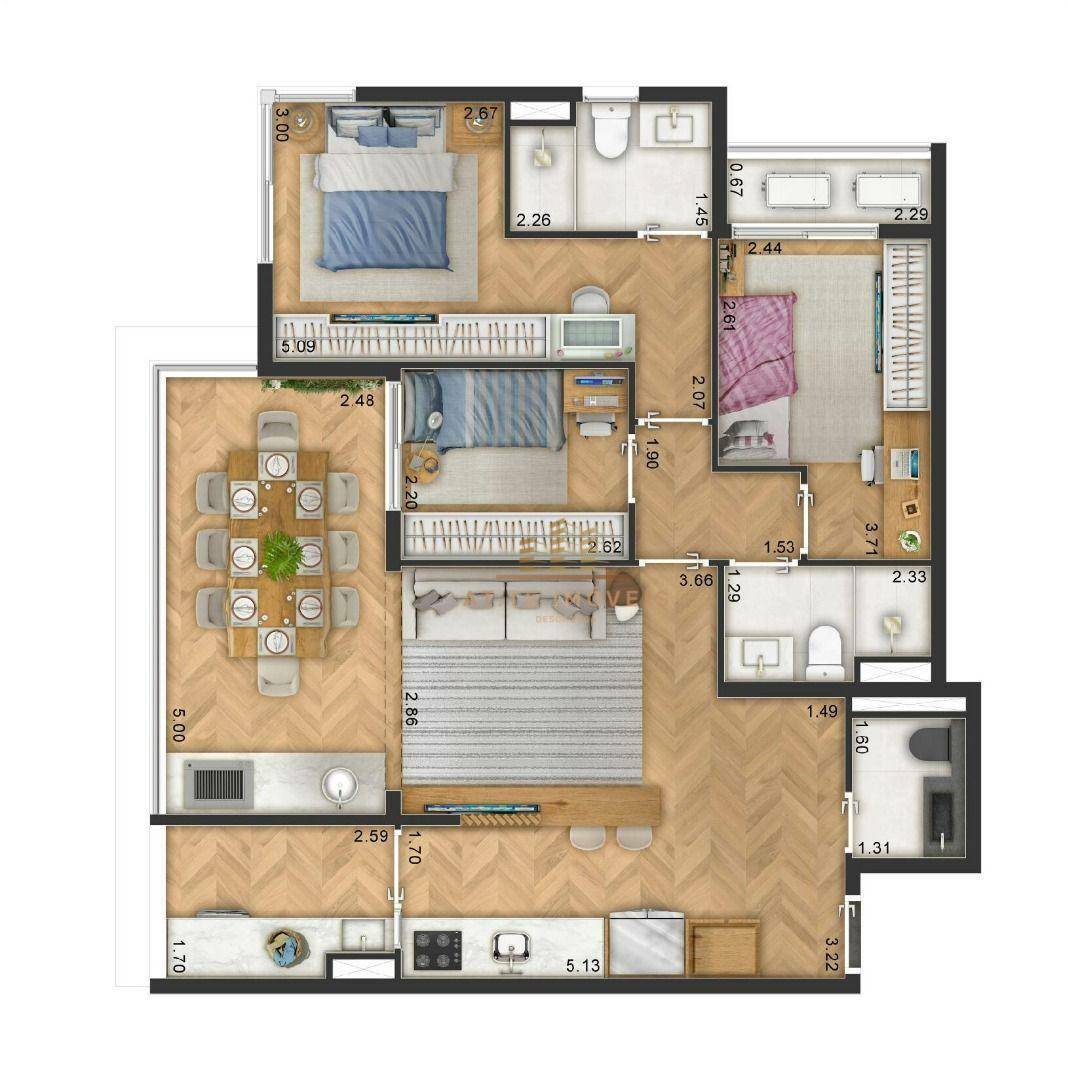 Apartamento à venda com 3 quartos, 90m² - Foto 12