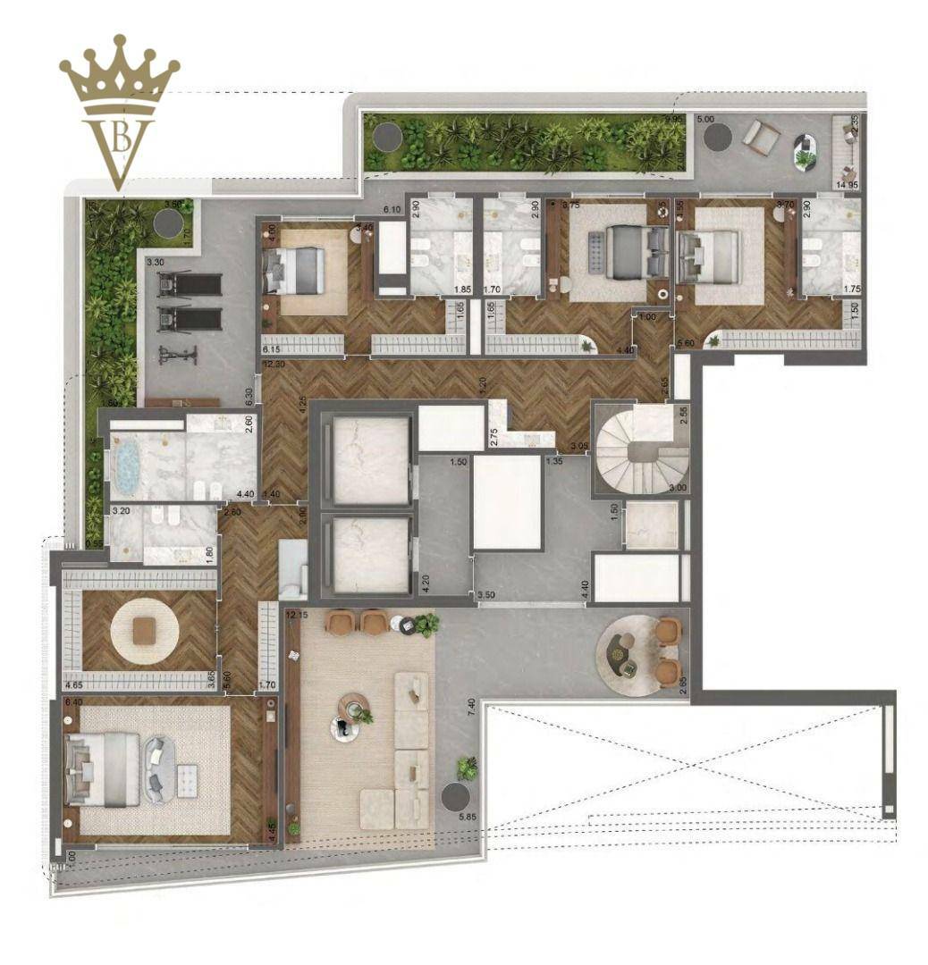 Apartamento à venda com 4 quartos, 778m² - Foto 3