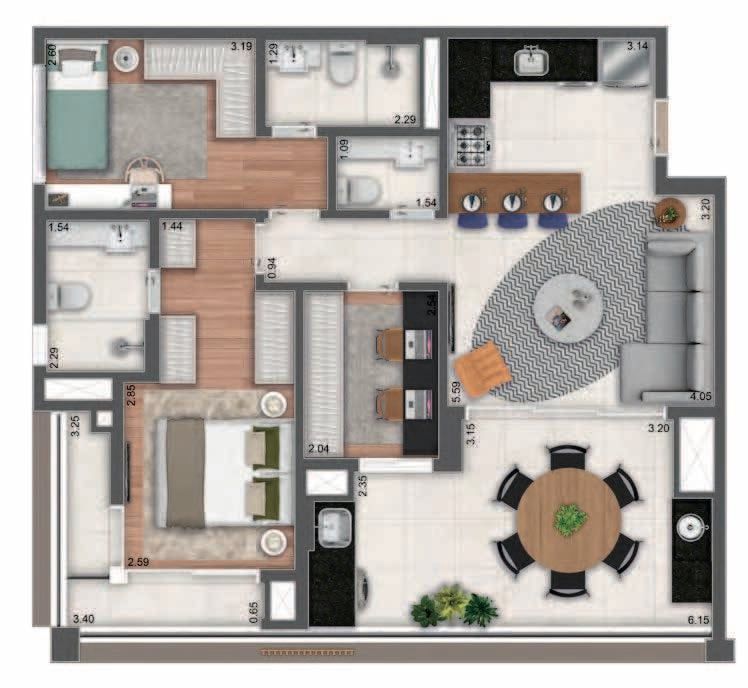 Apartamento à venda com 2 quartos, 69m² - Foto 9