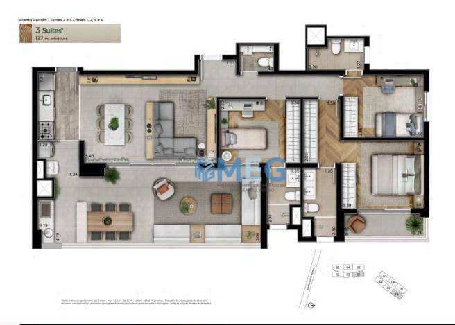 Apartamento à venda com 3 quartos, 127m² - Foto 9