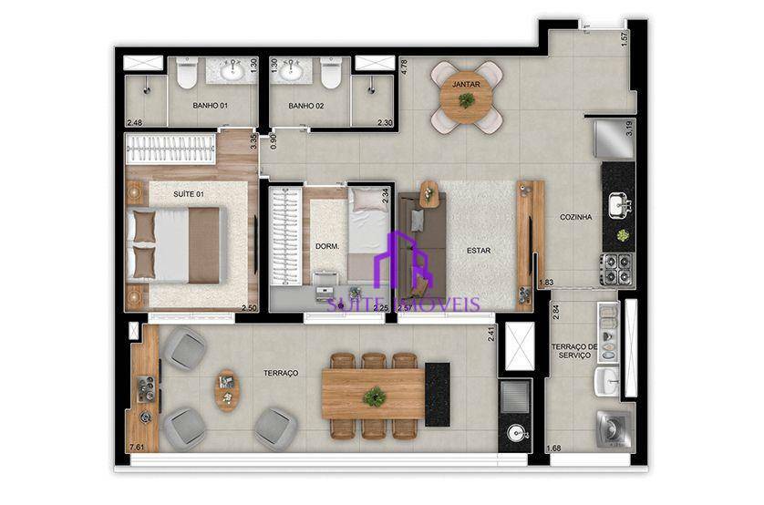 Apartamento à venda com 2 quartos, 75m² - Foto 29