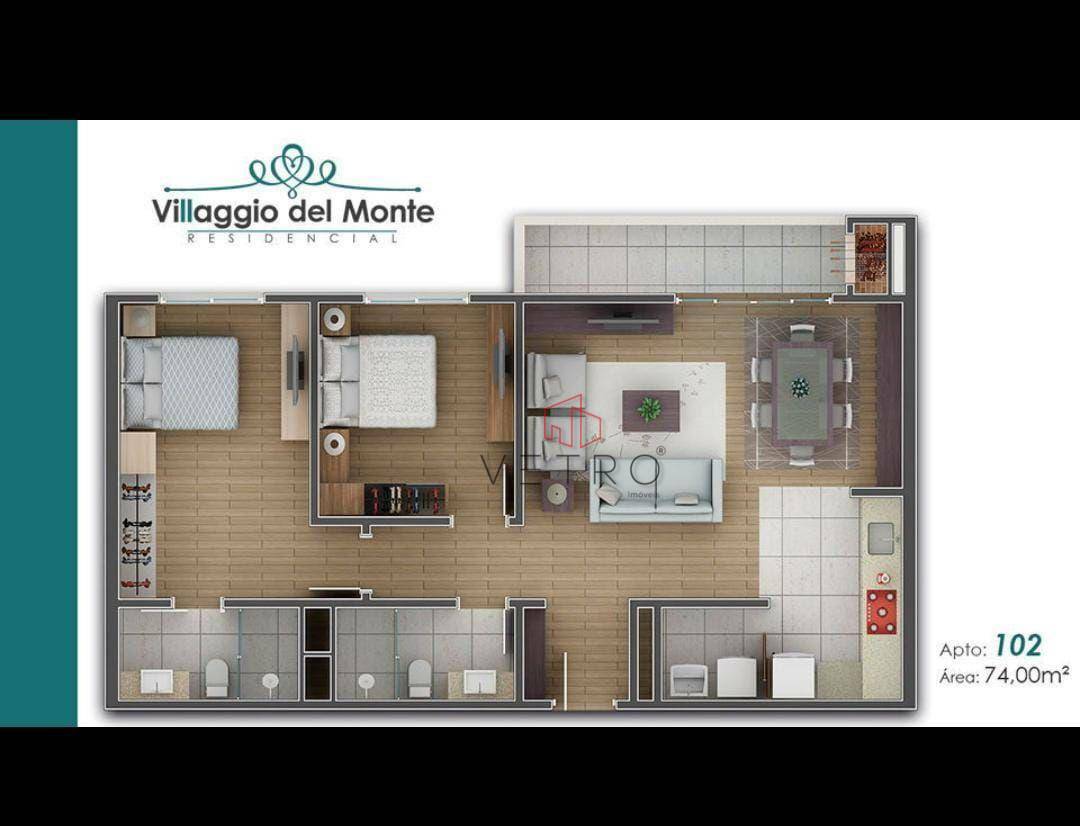 Apartamento à venda com 2 quartos, 116m² - Foto 4