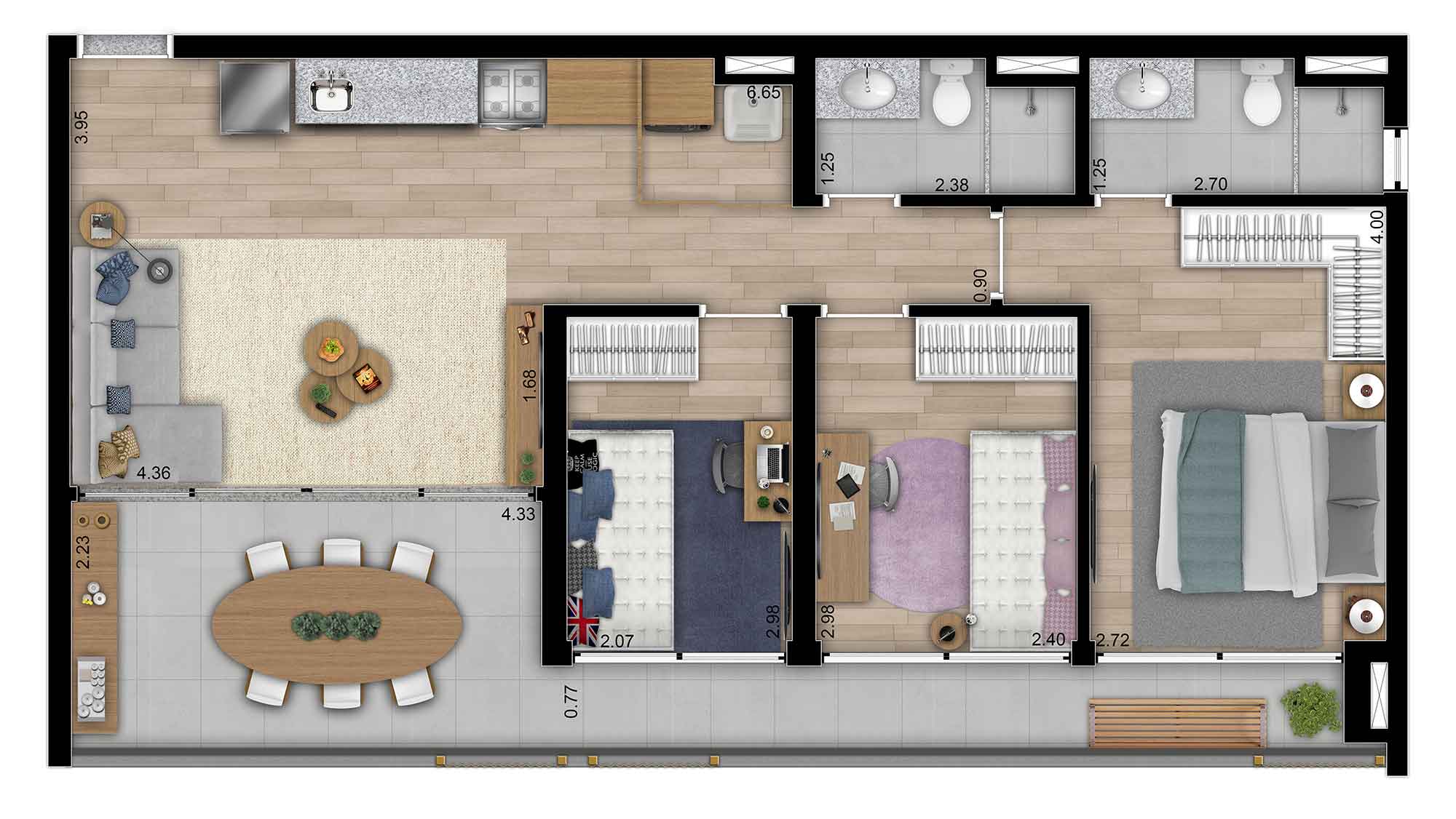 Apartamento à venda com 3 quartos, 84m² - Foto 2