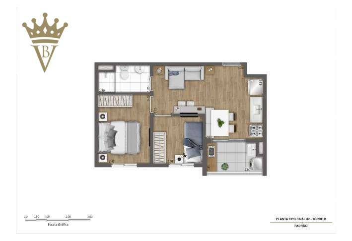 Apartamento, 2 quartos, 38 m² - Foto 2