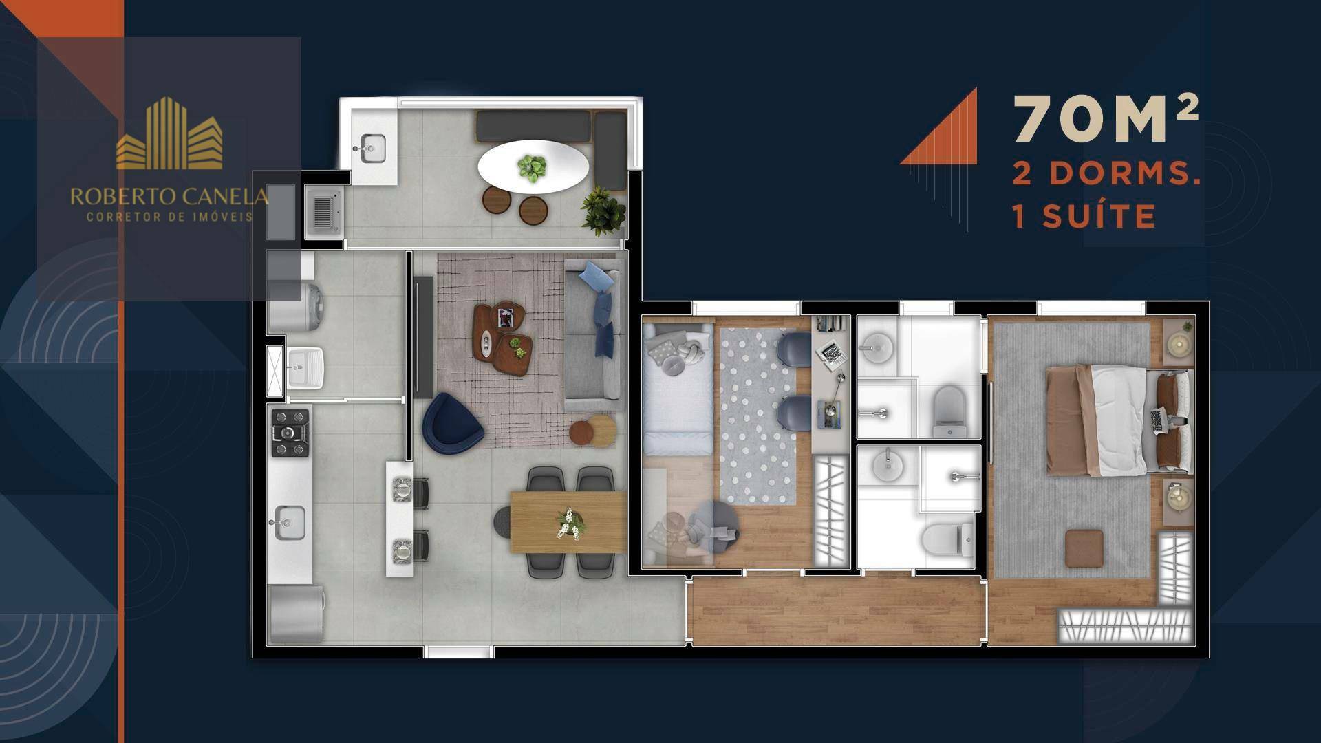 Apartamento à venda com 2 quartos, 70m² - Foto 2