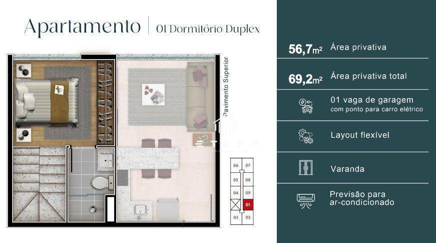 Apartamento à venda com 1 quarto, 45m² - Foto 10