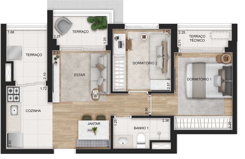 Apartamento à venda com 2 quartos, 51m² - Foto 43