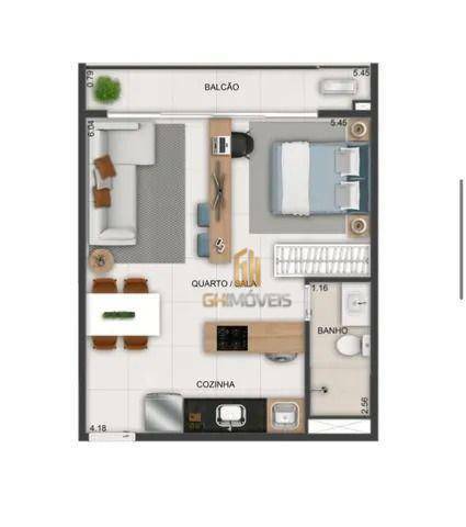 Apartamento à venda com 1 quarto, 40m² - Foto 3